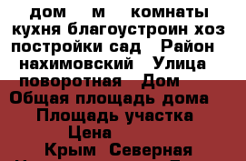 дом 68 м2 4 комнаты кухня благоустроин хоз постройки сад › Район ­ нахимовский › Улица ­ поворотная › Дом ­ 3 › Общая площадь дома ­ 68 › Площадь участка ­ 1 000 › Цена ­ 5 000 000 - Крым, Северная Недвижимость » Дома, коттеджи, дачи продажа   . Крым,Северная